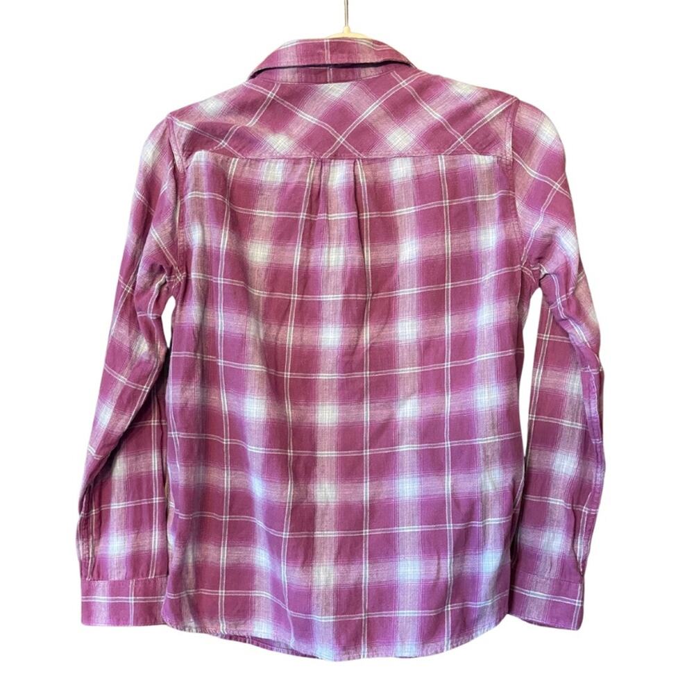 Eddie Bauer women’s pink plaid cotton long sleeve top. Size M - Picture 2 of 5